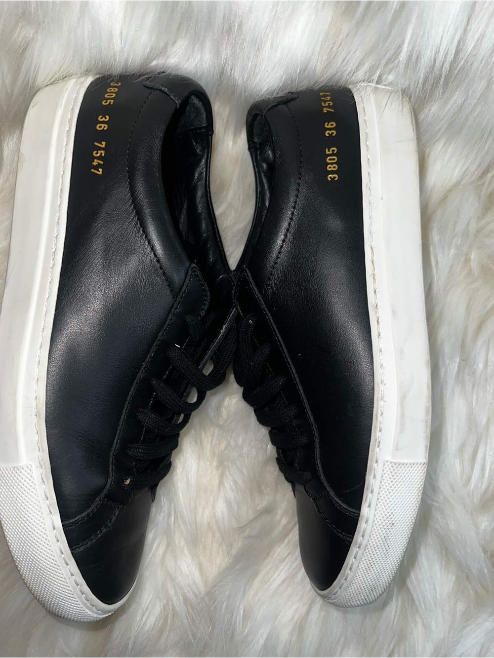Common Projects Original Achilles Low Black Leather Sneakers EU 36 US 6